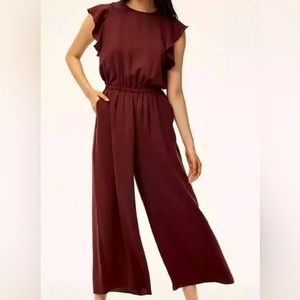 Aritzia Wilfred | Fleurette Jumpsuit - Maroon/wine